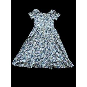 Vintage 80'S Jim Elliot Cottage Core Floral Dress With Pockets Cotton Blend SZ 6